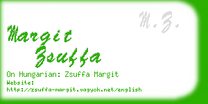 margit zsuffa business card